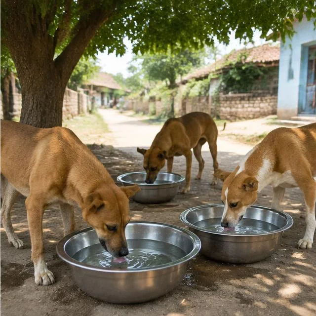 Fresh drinking water in the shade — AI-generated campaign scene in India