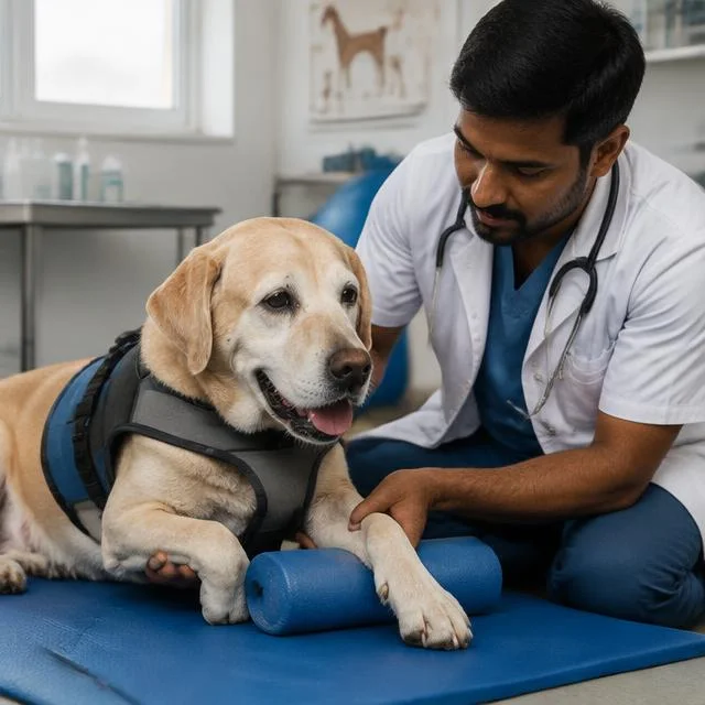 Labrador rehabilitation awareness — AI-generated campaign scene in India