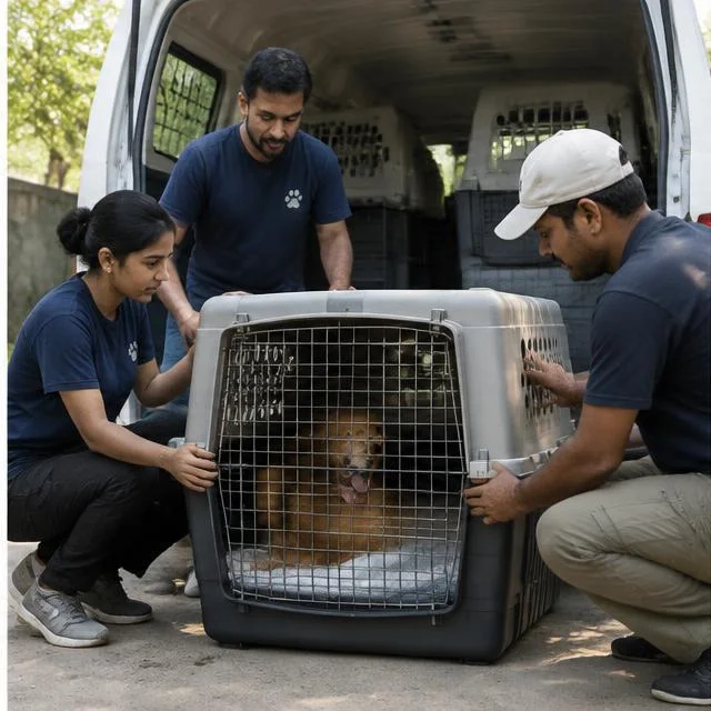 Coordinating humane transport — AI-generated campaign scene in India